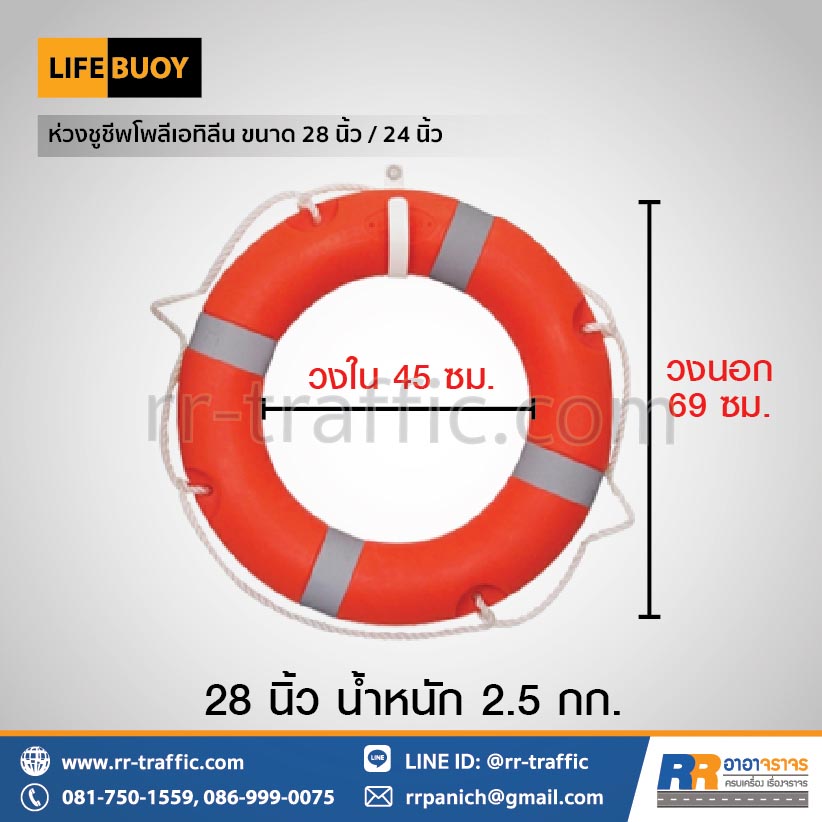 ห่วงชูชีพ โพลีเอทิลีน ขนาด 24 นิ้ว และ 28 นิ้ว - Image 5
